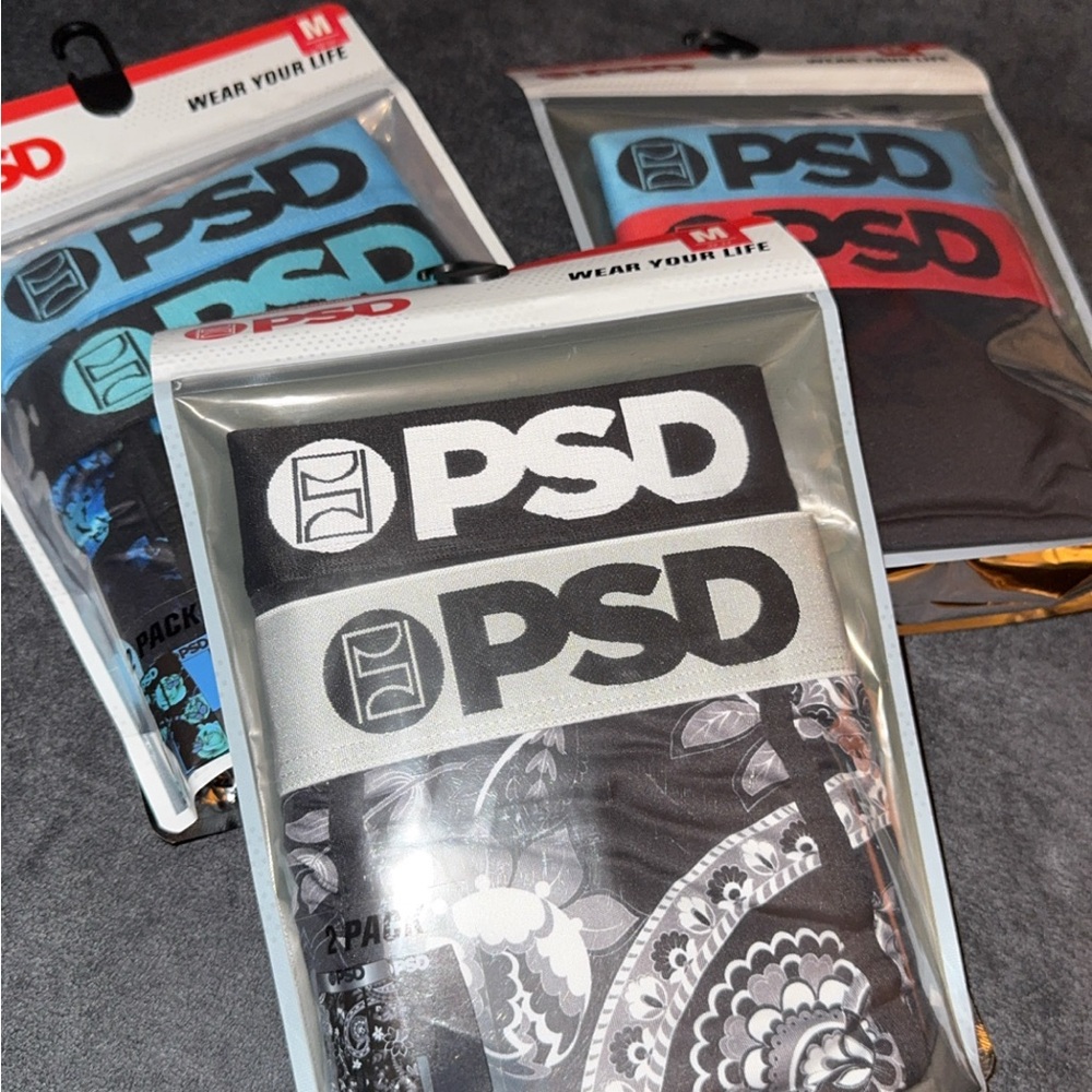 PSD Men's Boxer Briefs 2-Pack (3 set bundle)